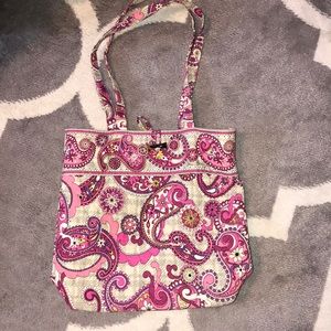 Vera Bradley paisley plaid tote bag